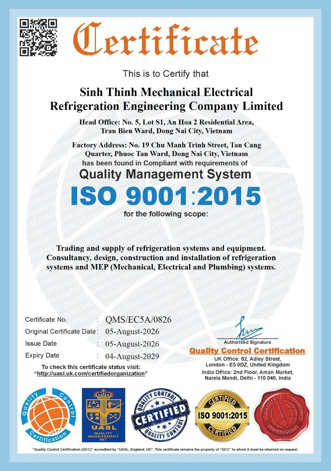 CHỨNG NHẬN ISO